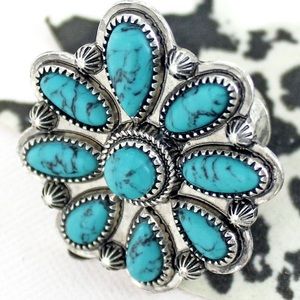 Turquoise florabella stretchy ring